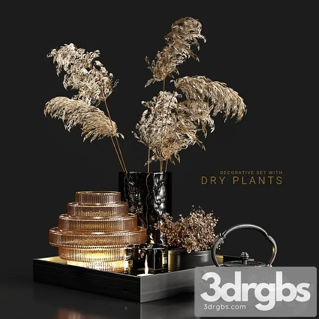 Decorative set with dry plants 3 3dsmax Download