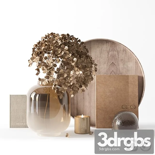 Decorative set with dryed hydrangea 3dsmax Download
