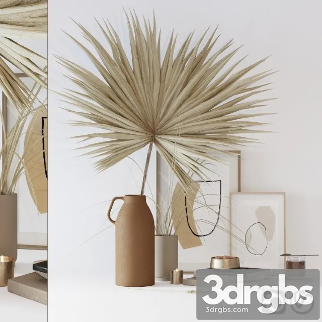 Decorative Set with Dryed Palm 3dsmax Download