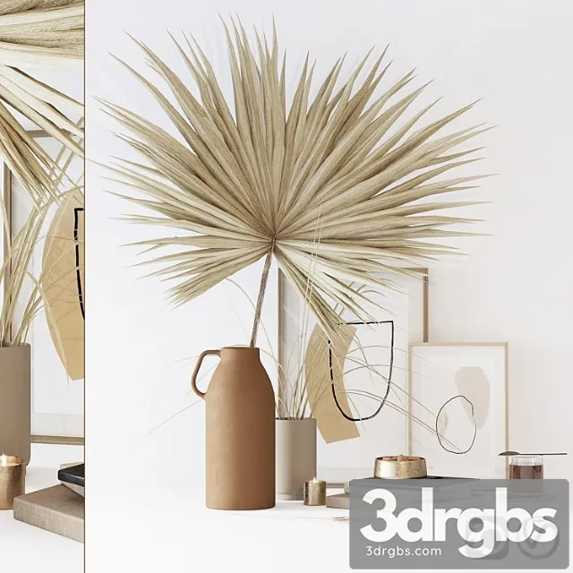 Decorative set with dryed palm_1 3dsmax Download