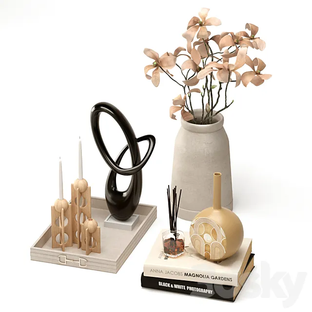 Decorative set with Endless sculpture 3dsMax Model