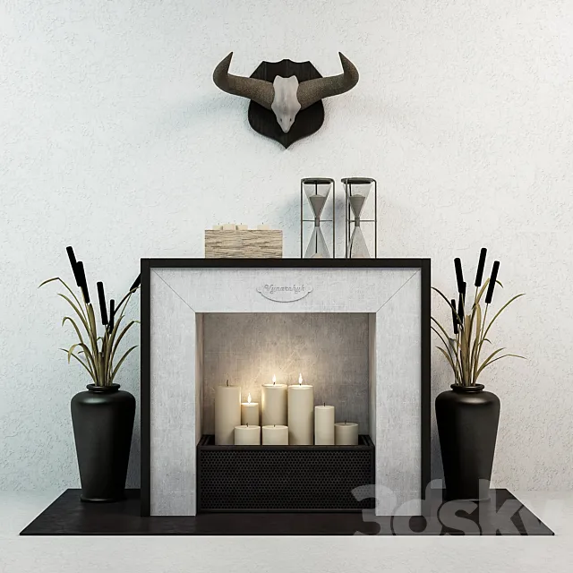 Decorative set with fireplace 3DSMax File