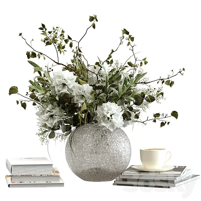 Decorative set with flowers 3ds Max