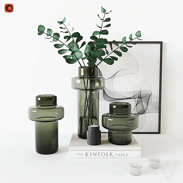 Decorative set with Glass Vase 3DS Max Model