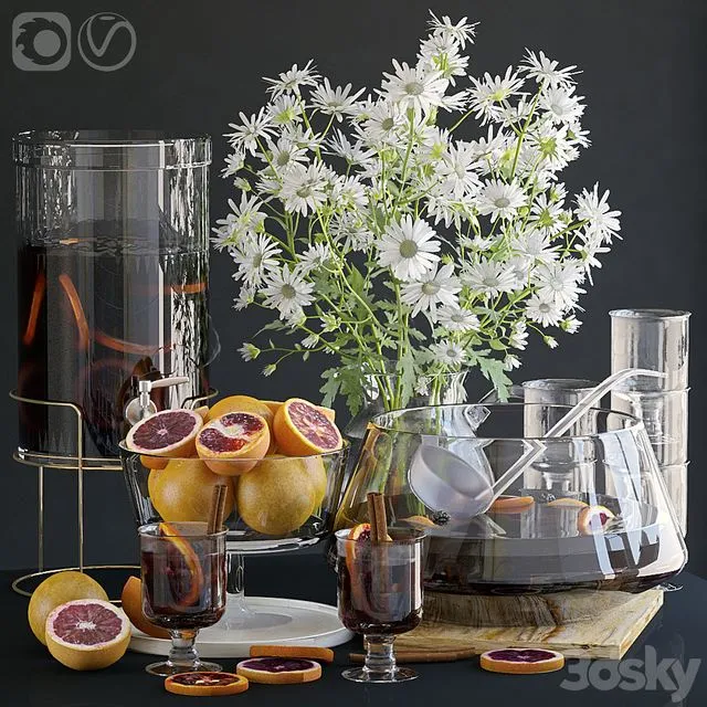 Decorative set with grapefruits 3dsMax Model