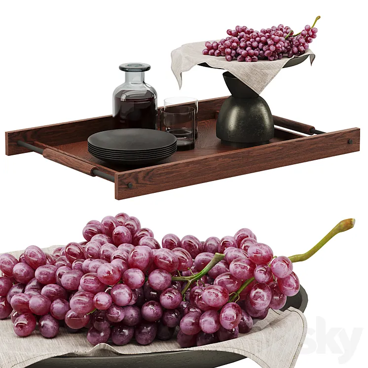 Decorative set with grapes 3DS Max