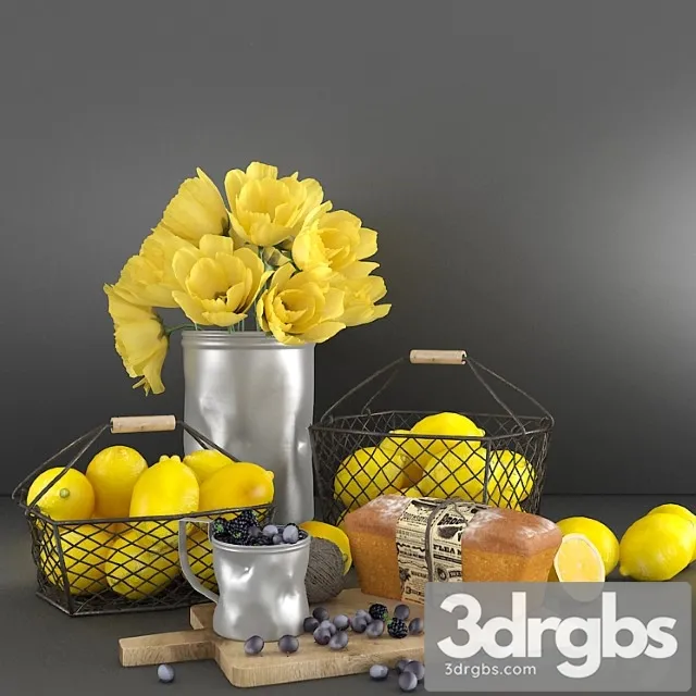 Decorative set with lemons 3dsmax Download