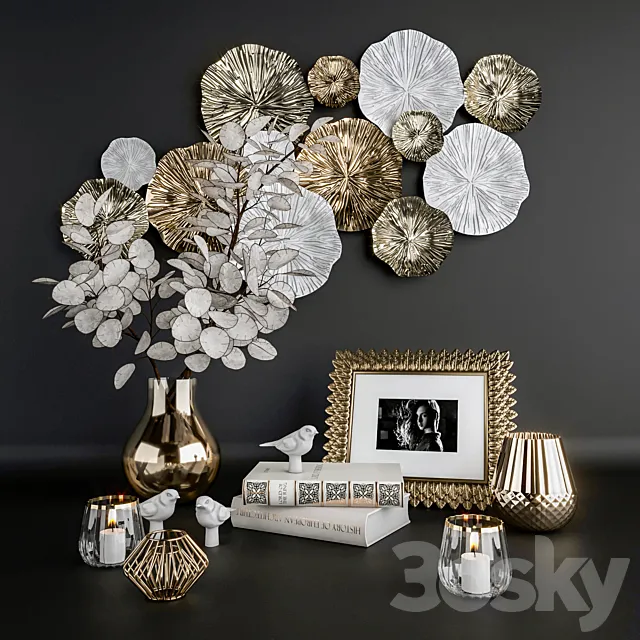 Decorative set with Lunaria. 3ds Max