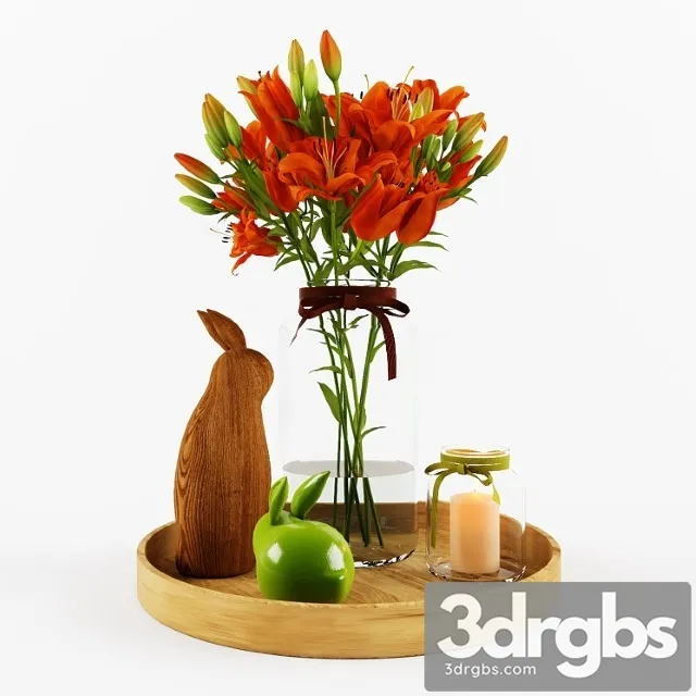 Decorative Set With Orange Lilies 3dsmax Download