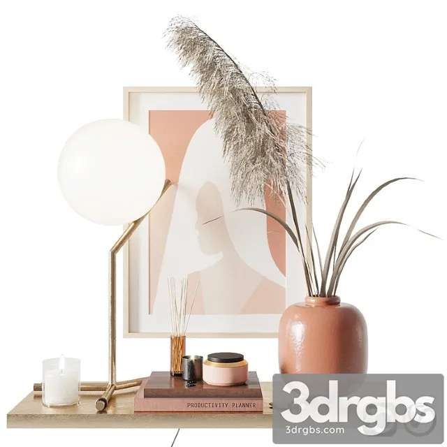 Decorative set with pampas grass