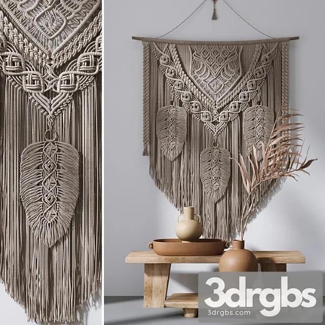 Decorative set with panels macrame  1
