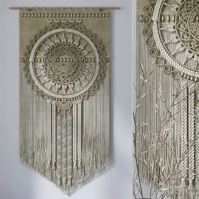Decorative set with panels Macrame # 6 3dsMax Model
