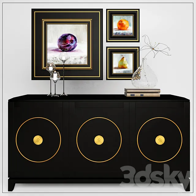 Decorative set with pedestal “Mathis Console” 3ds Max