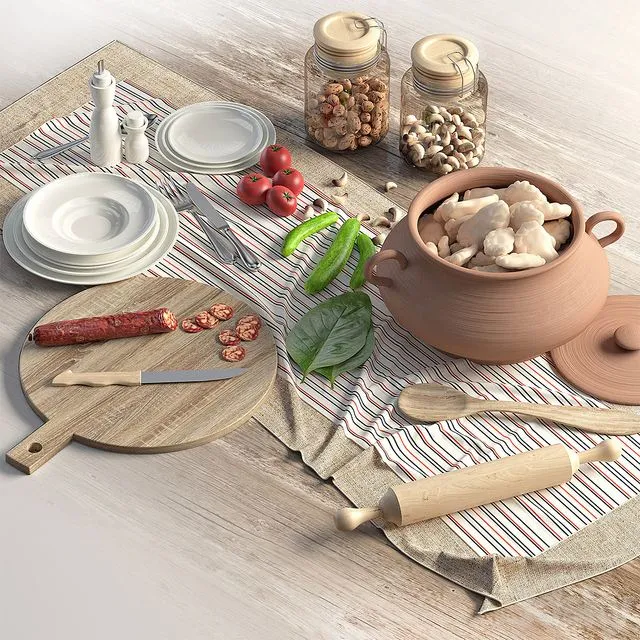 Decorative set with sausage 3dsMax Model