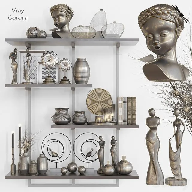 Decorative set with sculptures 3dsMax Model