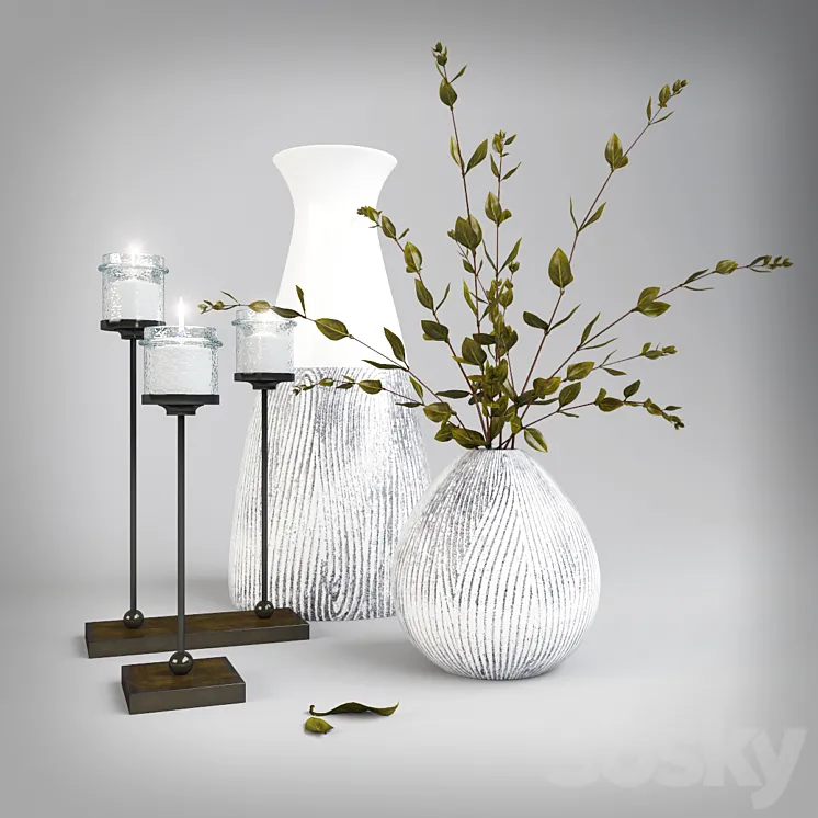 Decorative set with sprigs 3DS Max