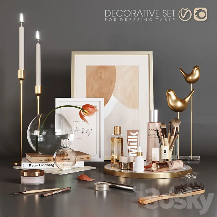 Decorative set with Tulip 3DS Max