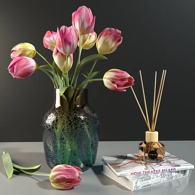Decorative set with tulips 3ds Max