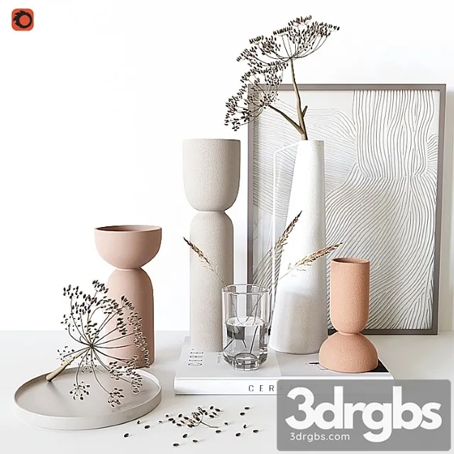 Decorative Set With Vase 24 3dsmax Download