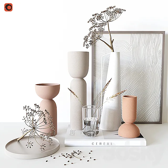 Decorative set with vase 24 3ds Max