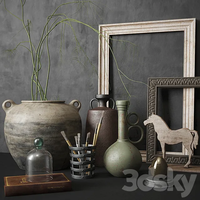 Decorative set with vases 3DSMax File