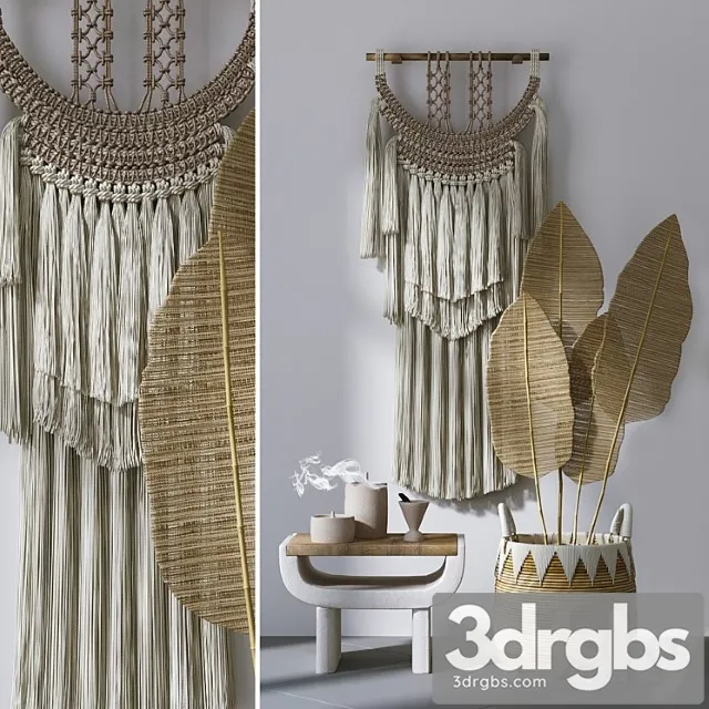 Decorative Set With Wall Hanging Macrame 4 3dsmax Download