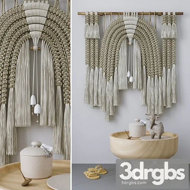 Decorative Set With Wall Hanging Macrame 5 3dsmax Download