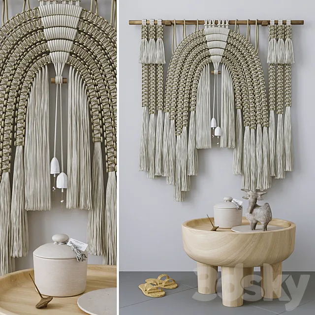 Decorative set with Wall Hanging Macrame # 5 3DSMax File