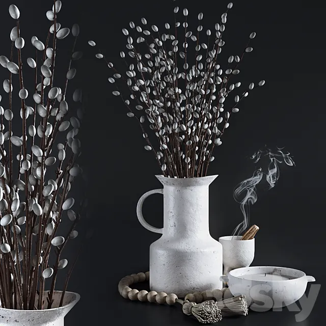 Decorative set with Willow Branches 3DSMax File