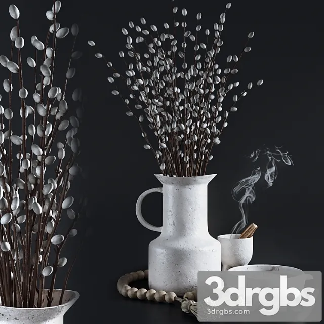 Decorative set with willow branches