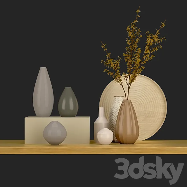 Decorative set_vase 3DSMax File