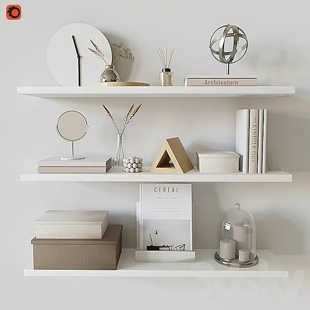 Decorative shelf 04 3DS Max Model