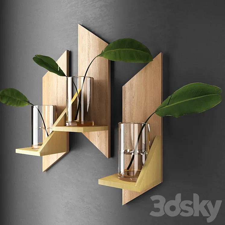 Decorative shelves with sheets 3DS Max