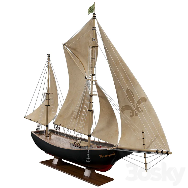 Decorative ship model 3DS Max
