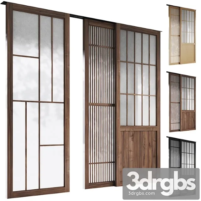 Decorative sliding partition shoji japanese 5 3dsmax Download