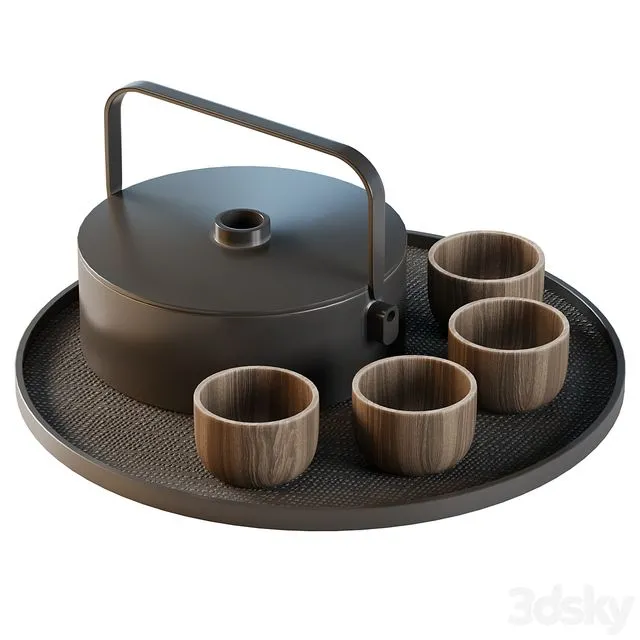 Decorative tea set (Japanese tea set 03) 3dsMax Model