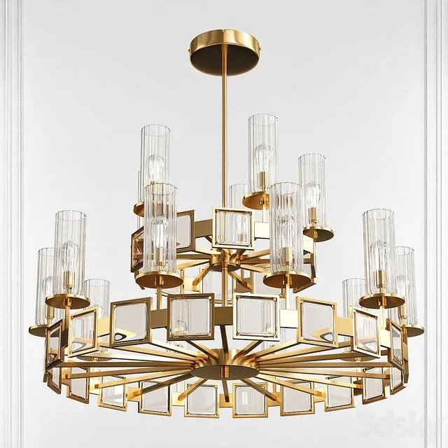 DECORATIVE TIERED GOLD CHANDELIER 3dsMax Model
