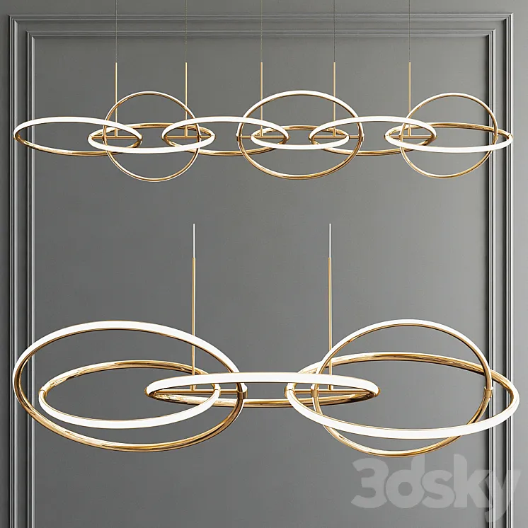 Decorative Two Types Ring Chandelier 3DS Max
