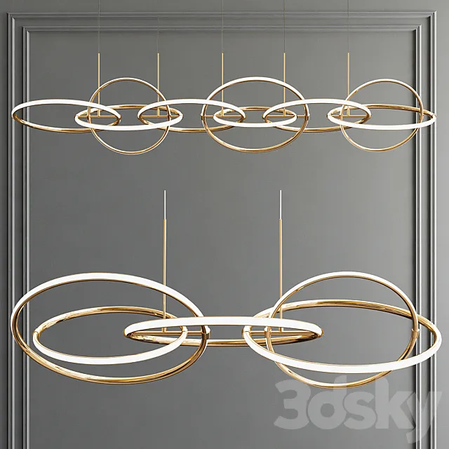 Decorative Two Types Ring Chandelier 3DSMax File