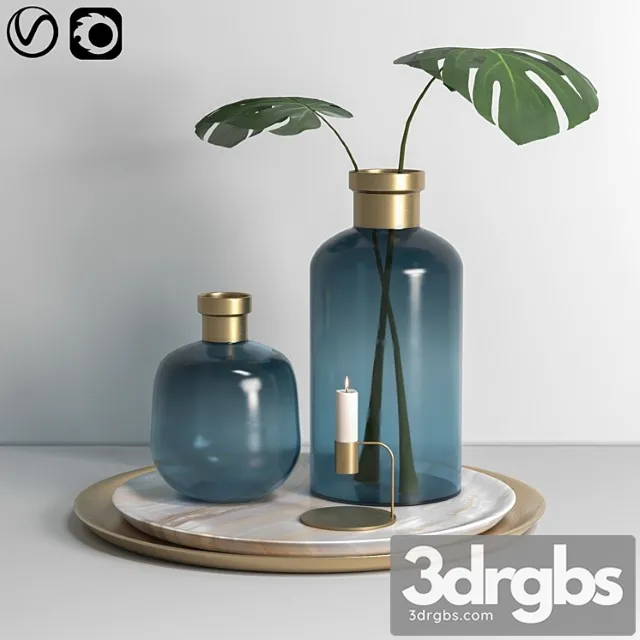 Decorative vase set 006 3dsmax Download