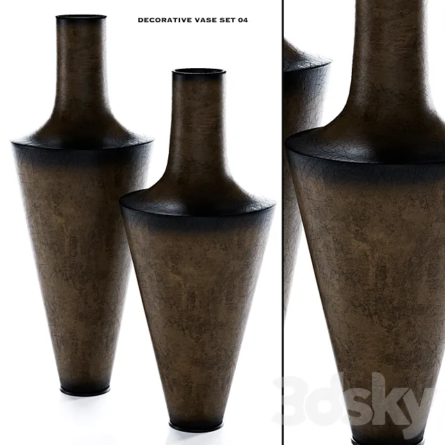 decorative vase set 04 3DSMax File