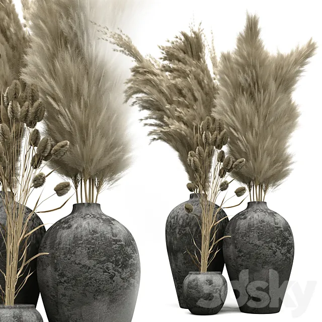 Decorative Vase Set Scandinavian Style 3ds Max