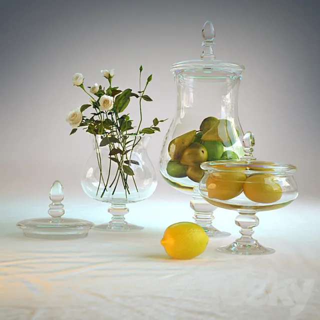 Decorative vase with fruit 3DSMax File