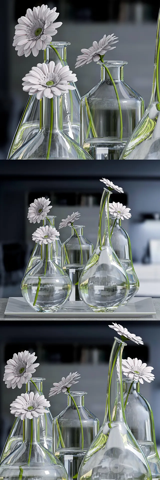 Decorative vase with gerbera flower 3DSMax File