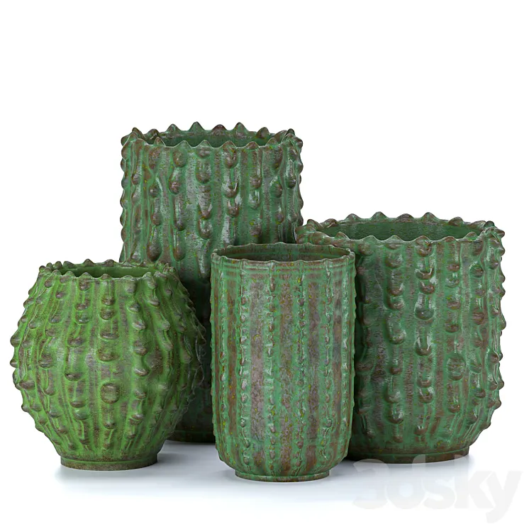 Decorative vases Cactus 3DS Max