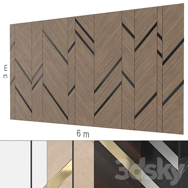 Decorative wall 267. (5 materials) 3DS Max Model