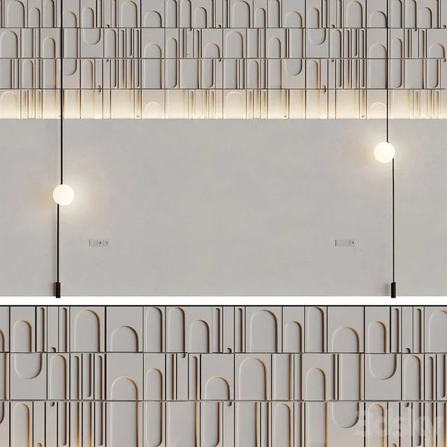Decorative wall 3D panel 014 3dsMax Model