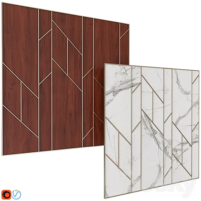 Decorative wall panel 15 3ds Max