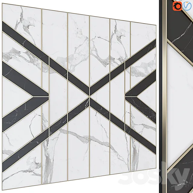 Decorative wall panel 24 3ds Max