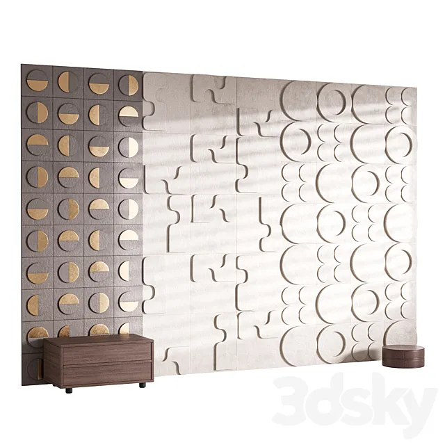 Decorative Wall panel 64 3ds Max